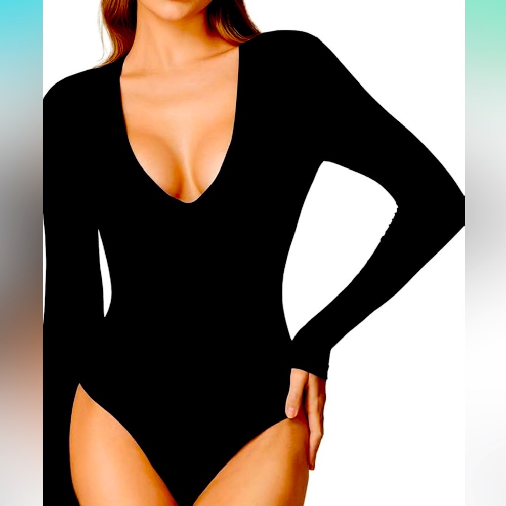 Elegant Black Long Sleeve Bodysuit